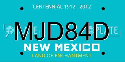 MJD84D New Mexico License Plate