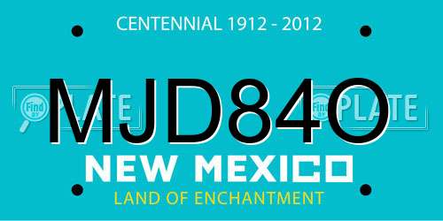 MJD84O New Mexico License Plate