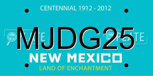 MJDG25 New Mexico License Plate
