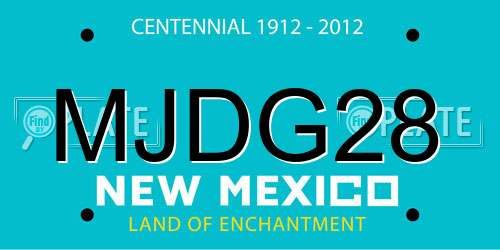 MJDG28 New Mexico License Plate
