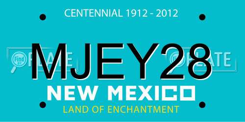 MJEY28 New Mexico License Plate