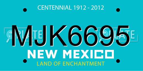 MJK6695 New Mexico License Plate