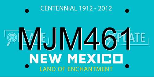 MJM461 New Mexico License Plate