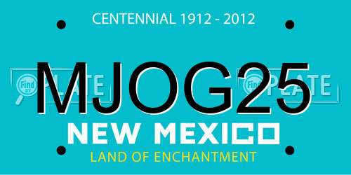 MJOG25 New Mexico License Plate