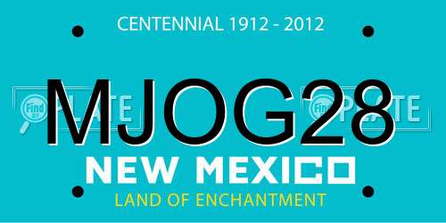 MJOG28 New Mexico License Plate