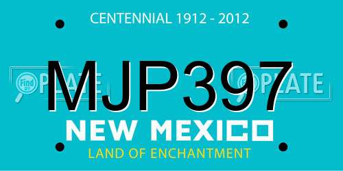 MJP397 New Mexico License Plate