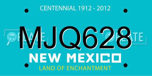 MJQ628 New Mexico License Plate