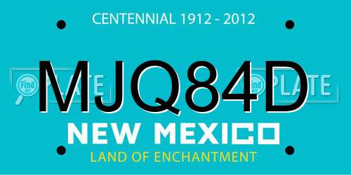 MJQ84D New Mexico License Plate