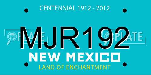 MJR192 New Mexico License Plate