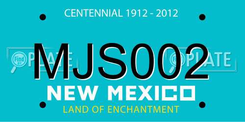 MJS002 New Mexico License Plate