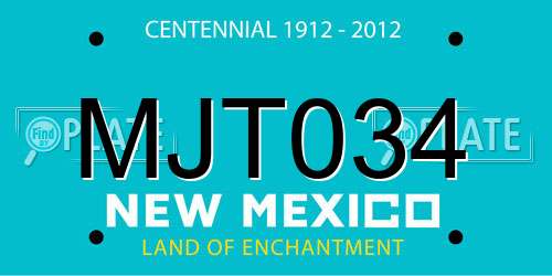 MJT034 New Mexico License Plate