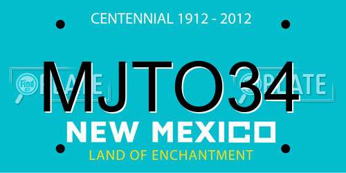 MJTO34 New Mexico License Plate