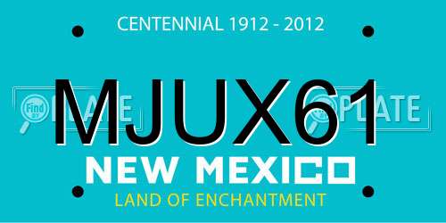 MJUX61 New Mexico License Plate