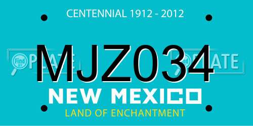 MJZ034 New Mexico License Plate