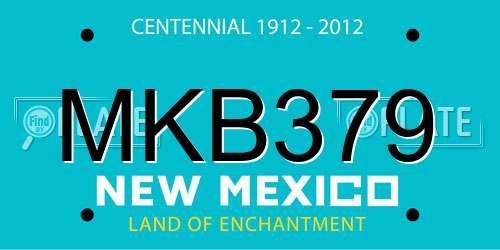 MKB379 New Mexico License Plate