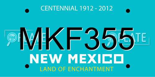 MKF355 New Mexico License Plate