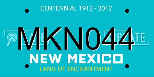 MKN044 New Mexico License Plate