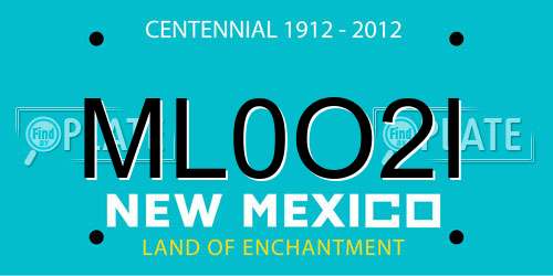 ML0O2I New Mexico License Plate