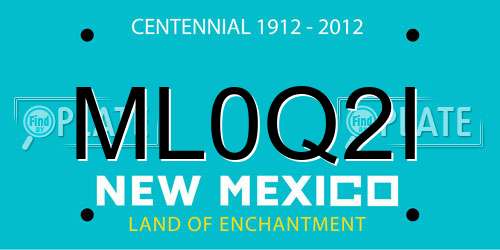 ML0Q2I New Mexico License Plate