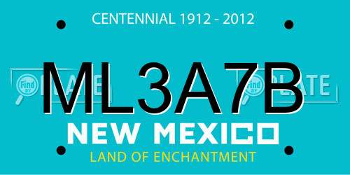ML3A7B New Mexico License Plate