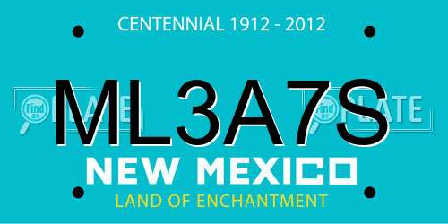 ML3A7S New Mexico License Plate