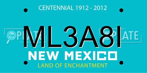 ML3A8I New Mexico License Plate