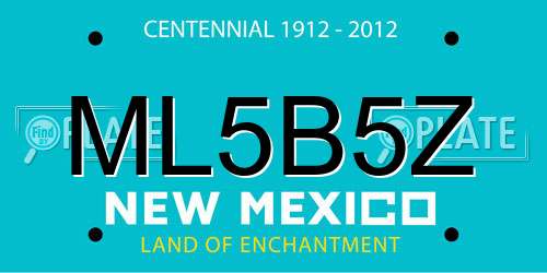 ML5B5Z New Mexico License Plate