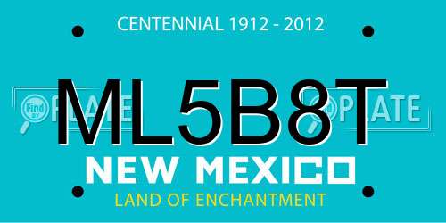 ML5B8T New Mexico License Plate