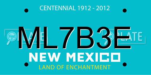 ML7B3E New Mexico License Plate