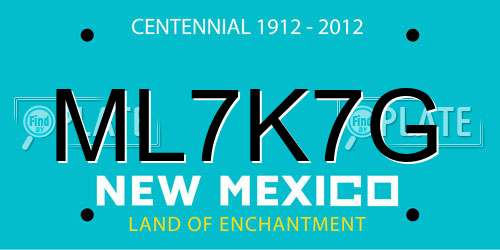 ML7K7G New Mexico License Plate