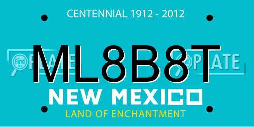 ML8B8T New Mexico License Plate