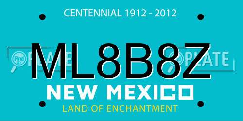 ML8B8Z New Mexico License Plate