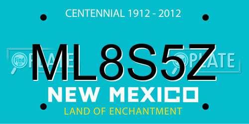 ML8S5Z New Mexico License Plate