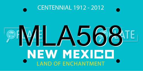 MLA568 New Mexico License Plate