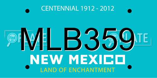 MLB359 New Mexico License Plate