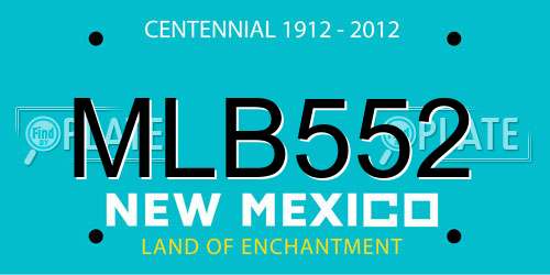 MLB552 New Mexico License Plate