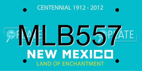 MLB557 New Mexico License Plate