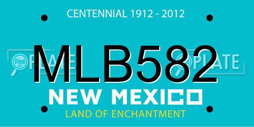 MLB582 New Mexico License Plate