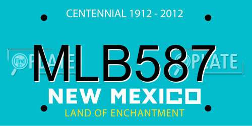 MLB587 New Mexico License Plate