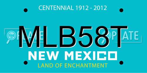 MLB58T New Mexico License Plate