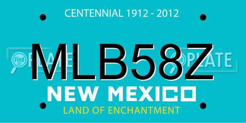 MLB58Z New Mexico License Plate