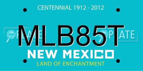 MLB85T New Mexico License Plate