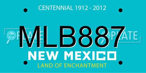 MLB887 New Mexico License Plate