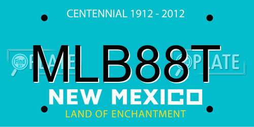 MLB88T New Mexico License Plate