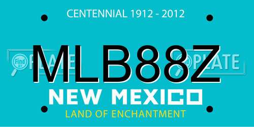 MLB88Z New Mexico License Plate