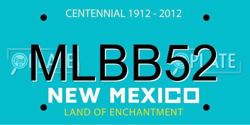 MLBB52 New Mexico License Plate