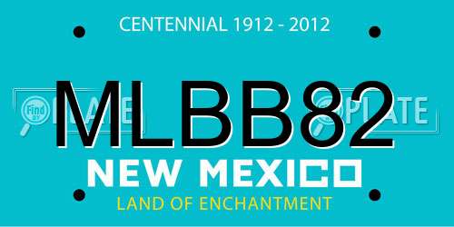 MLBB82 New Mexico License Plate