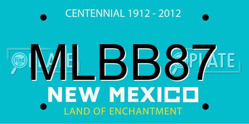 MLBB87 New Mexico License Plate