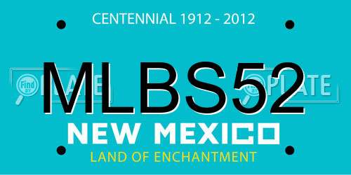 MLBS52 New Mexico License Plate