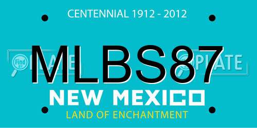 MLBS87 New Mexico License Plate